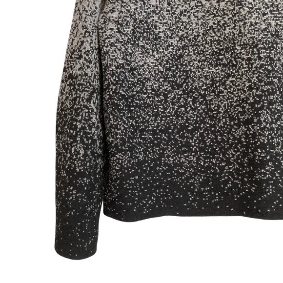 Betty Betty Black Gray Heather One Button Cowl Neck Loose Fit Sweater Sz Medium - Picture 11 of 15